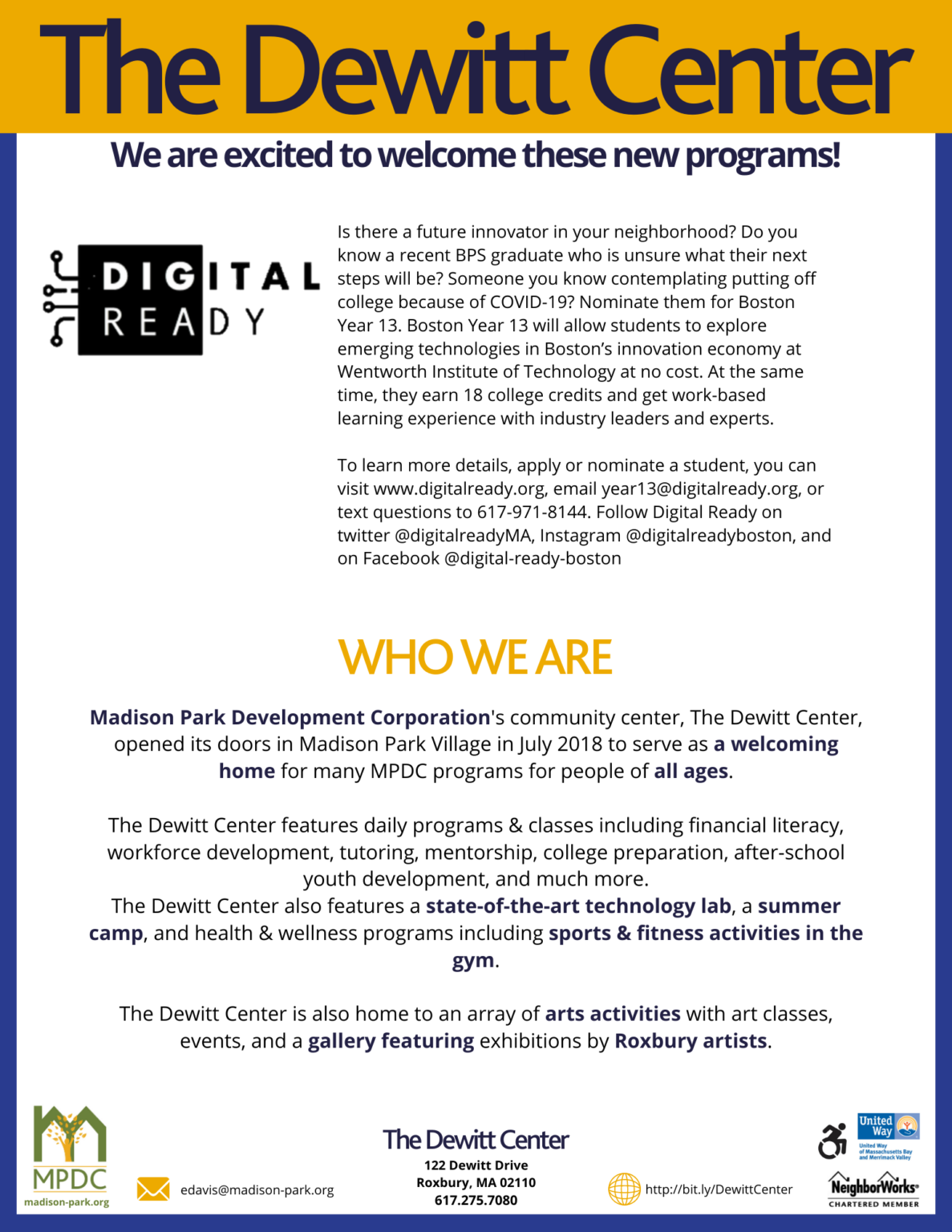 The Dewitt Center Madison Park Development Corporation