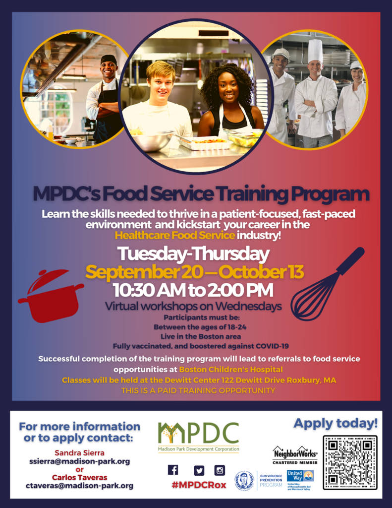 MPDC's Food Service Training Program Madison Park Development Corporation